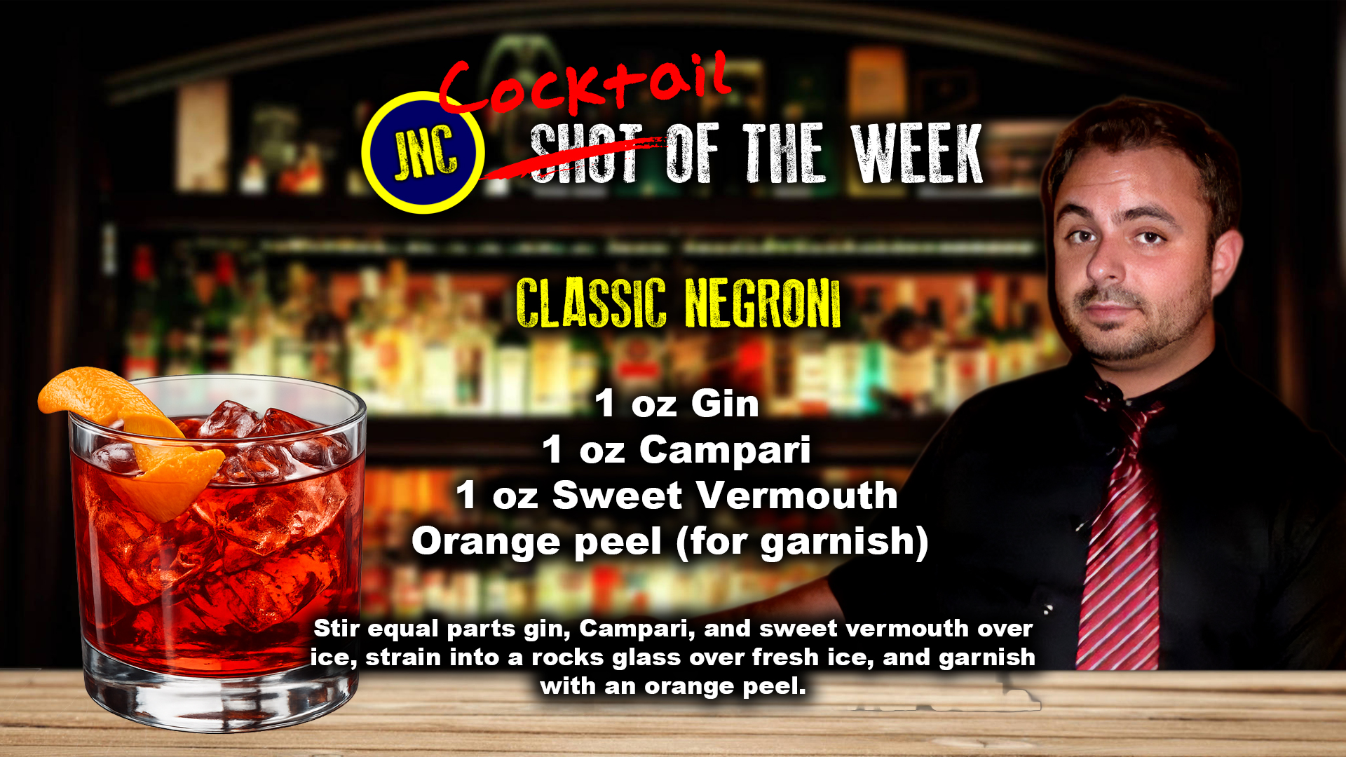 Classic Negroni cocktail recipe card