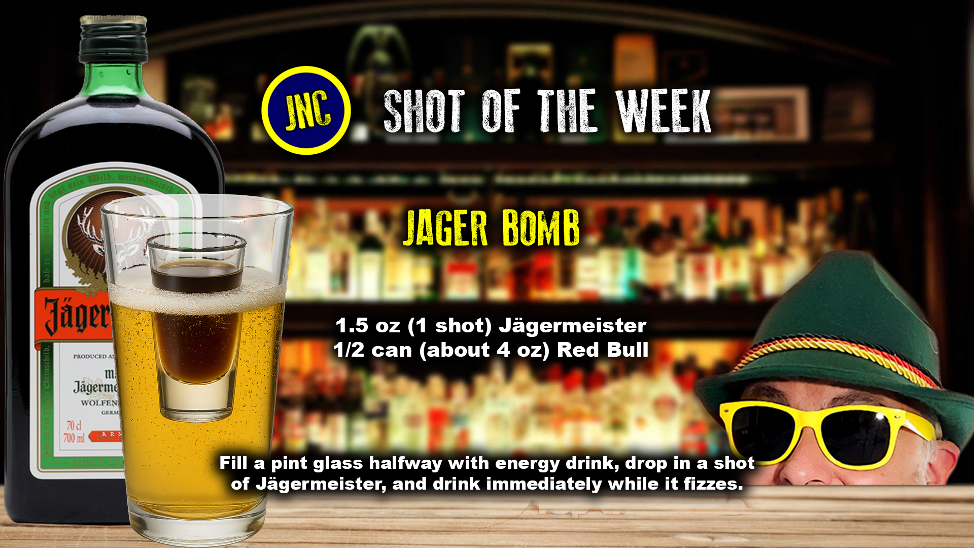 Jäger Bomb recipe card