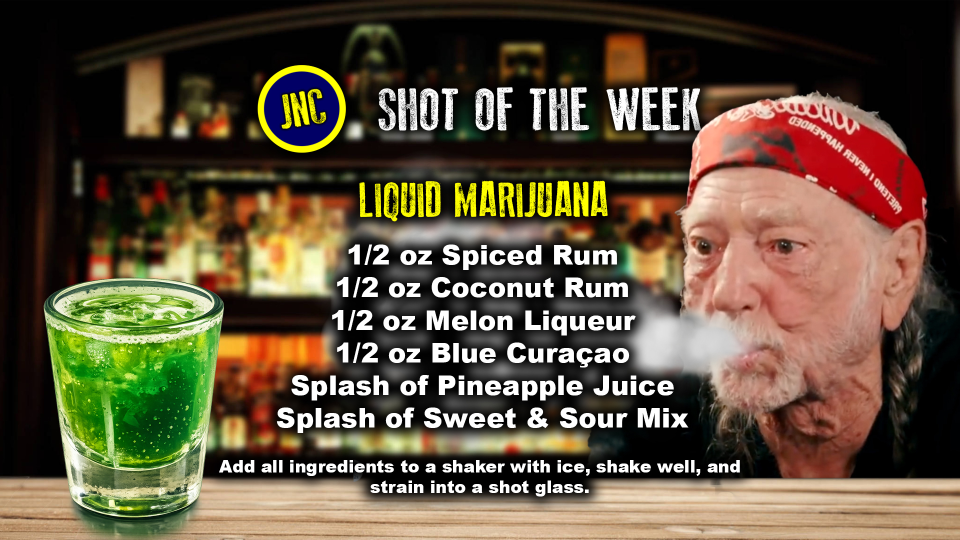 Liquid Marijuana Shot recipe card