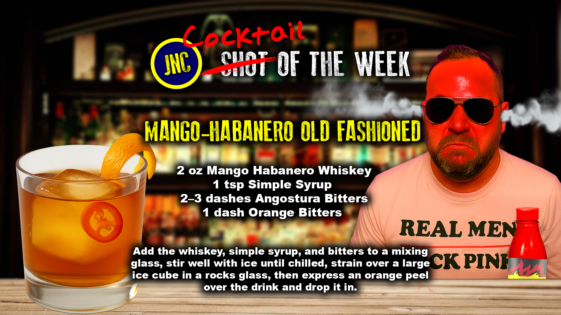 Mango-Habanero Old Fashioned recipe card