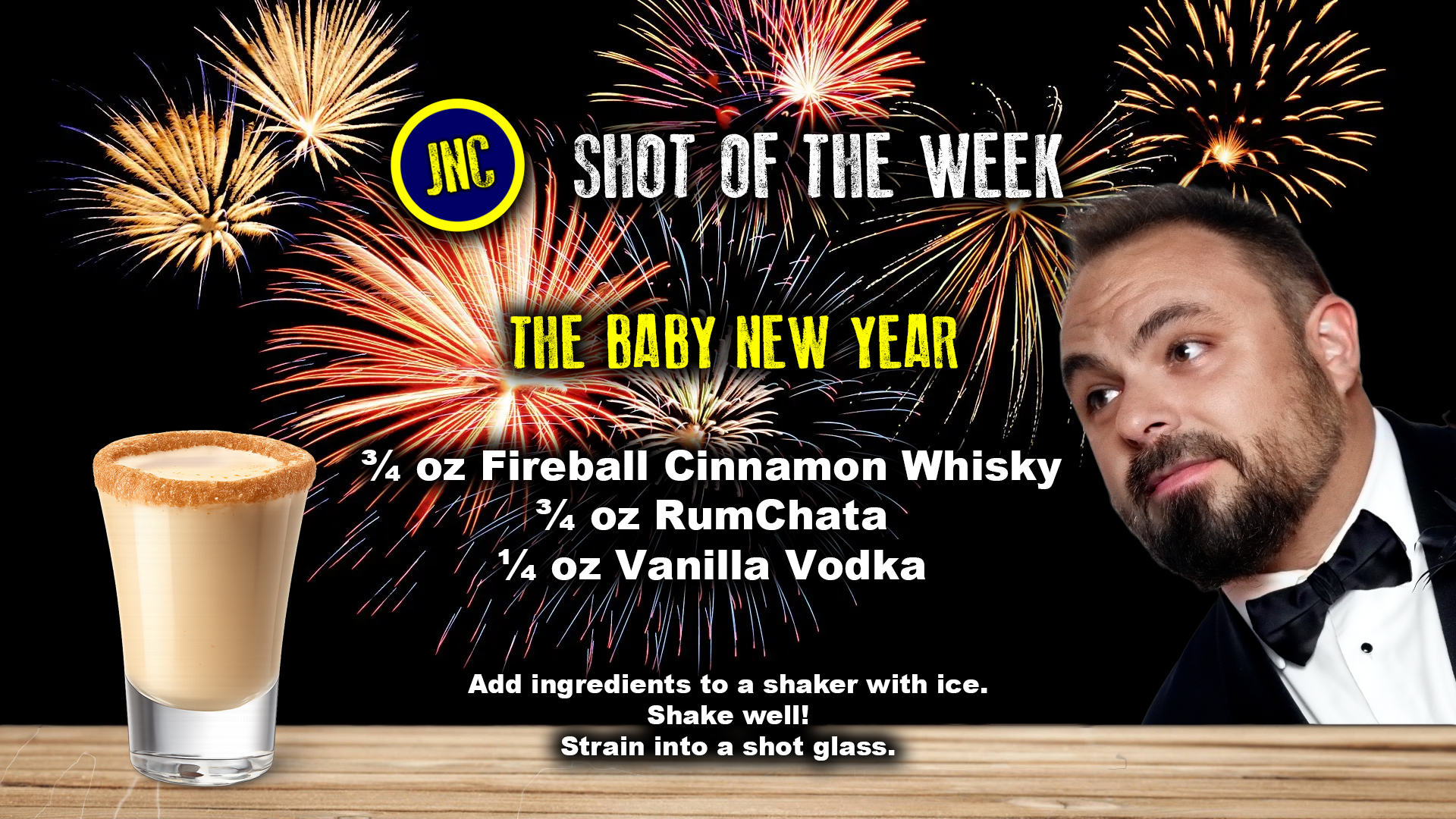 The Baby New Year shot recipe card
