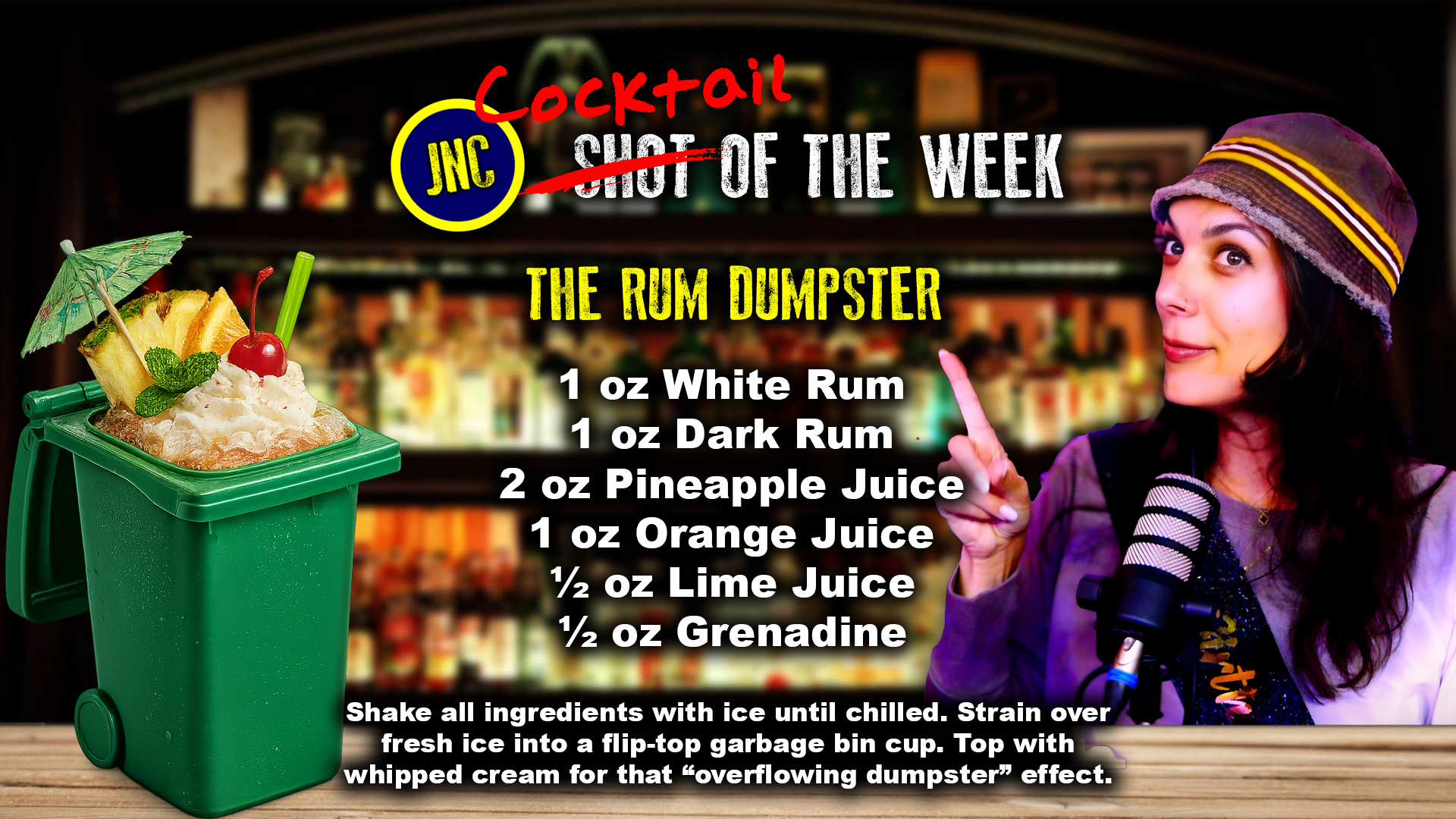 The Rum Dumpster cocktail recipe card
